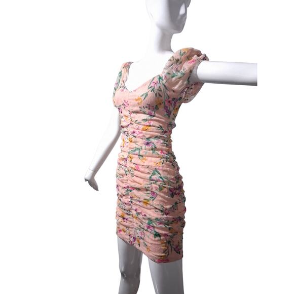 Y2K Guess Sweetheart Neck Womens Size 0 Ruched Bodycon Fairycore Whimsical Dress - Picture 3 of 13